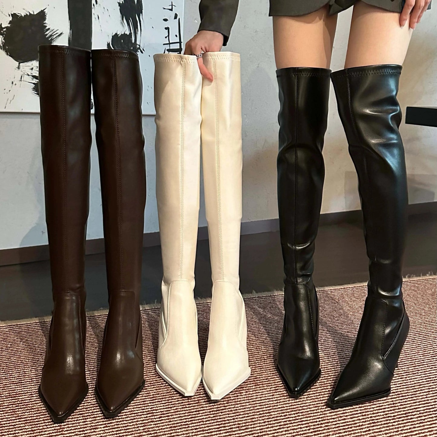 Hot-selling fashion boots 2024 autumn and winter New pointed stiletto heel European and American fashion high heel boots