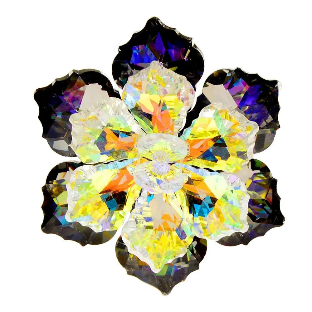 Hot selling fashion custom gradient color women's high-end accessories crystal flower brooch fashion women's jewelry