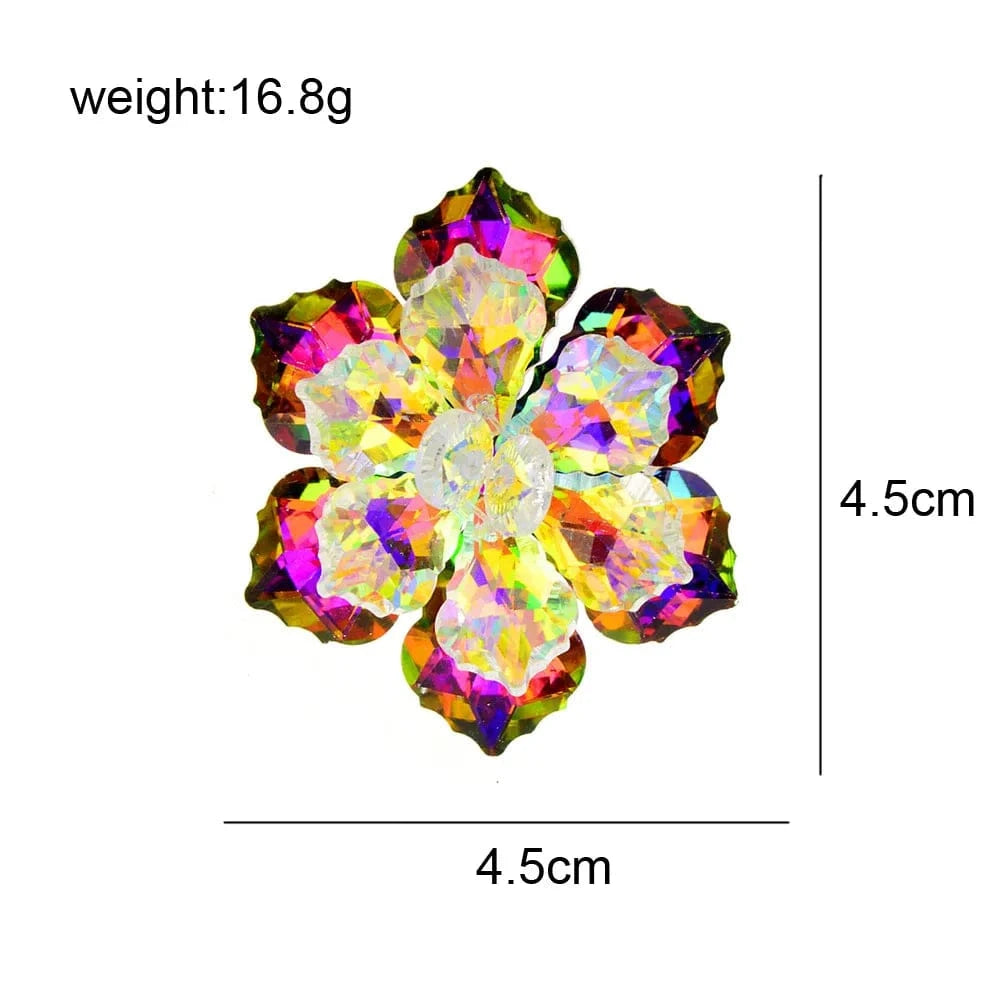 Hot selling fashion custom gradient color women's high-end accessories crystal flower brooch fashion women's jewelry