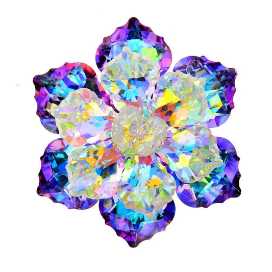 Hot selling fashion custom gradient color women's high-end accessories crystal flower brooch fashion women's jewelry