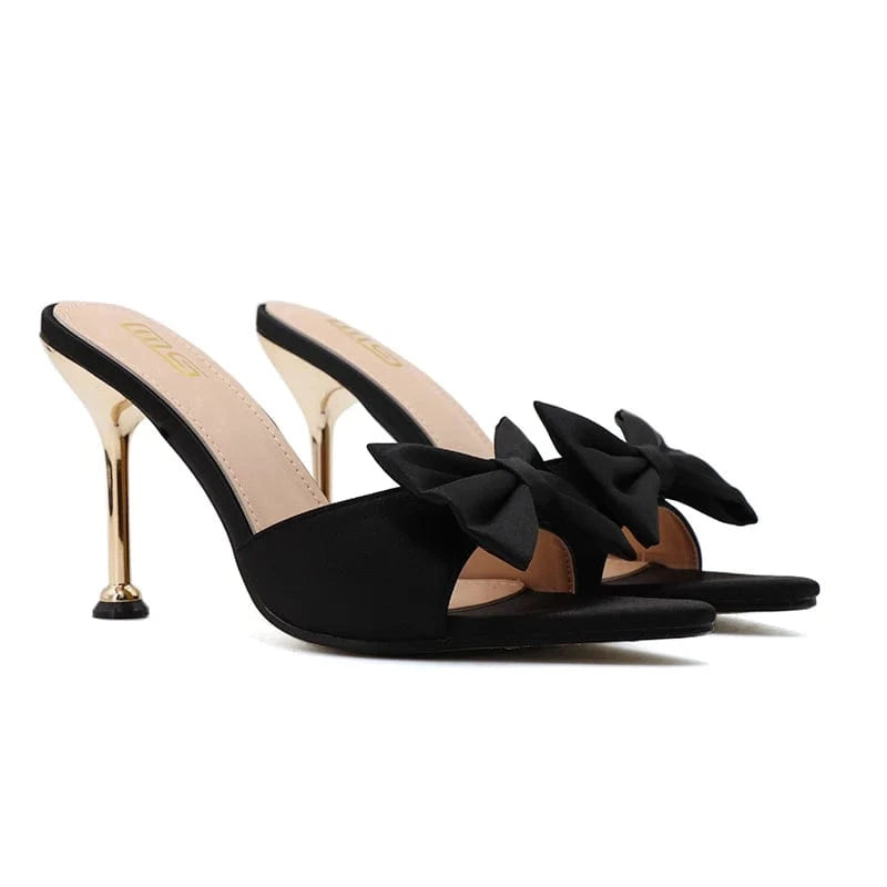 Hot Selling Fashion Luxury Sexy Casual Ladies Wedding Party Bow Knot High Rivet Heels Women Shoes Heeled Sandals For Women Lady