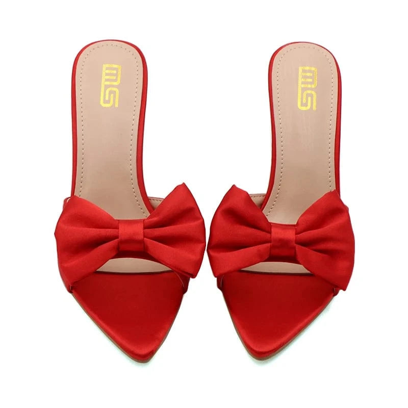 Hot Selling Fashion Luxury Sexy Casual Ladies Wedding Party Bow Knot High Rivet Heels Women Shoes Heeled Sandals For Women Lady