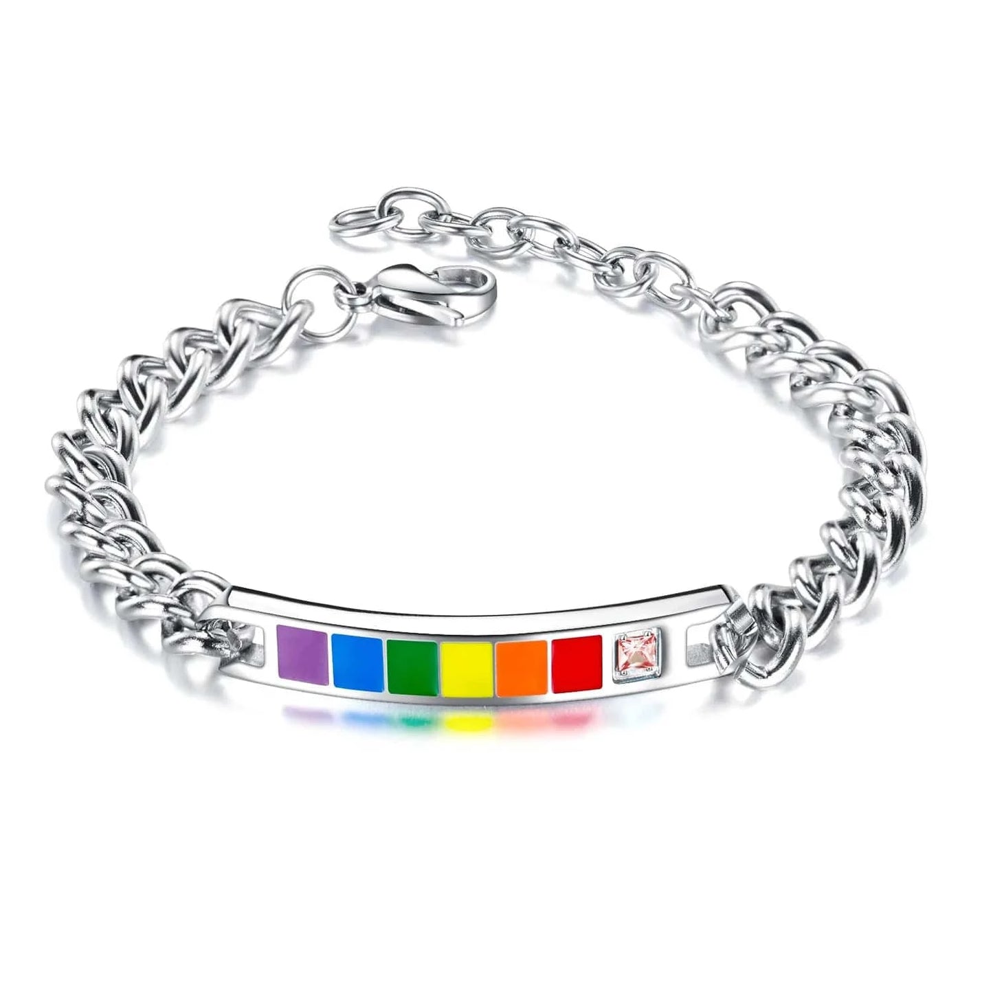 Hot Selling Lover Gift Personality Rainbow Plate Couple Bracelets