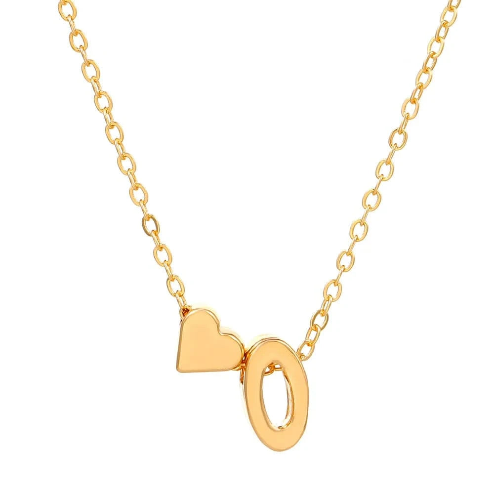 Hot selling new fashion heart-shaped 26 letters a to z simple pendant necklace creative heart-shaped clavicle chain best gift