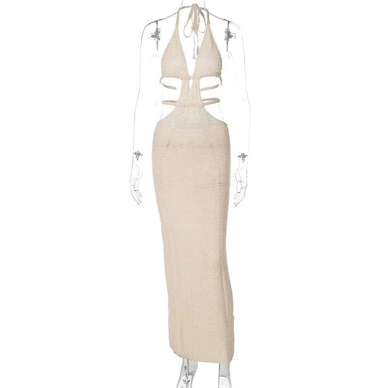 Hot Selling Sexy Halter Long Dress V-neck Summer Dress Club Wear for Women 2024