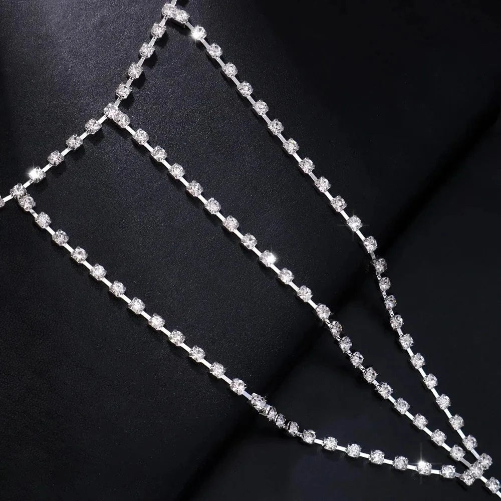 Hot Selling Simple Rhinestone Belly Chain Thong Shiny Nightclub Women Crystal Underwear Body Chain Jewelry