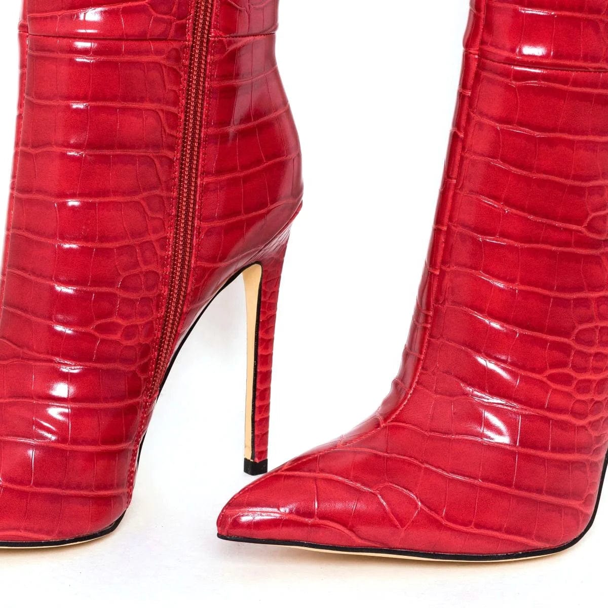 Hot Selling Stiletto Heel Crocodile Printing Pattern PU Women high High Knee Women Boots