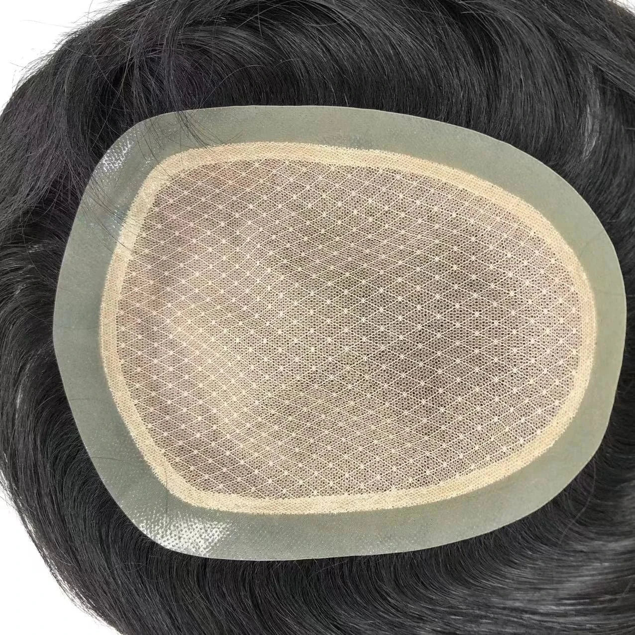 HQ Factory Wholesale Price Men United Natural Human hair Hand Made Silk Topper Mens