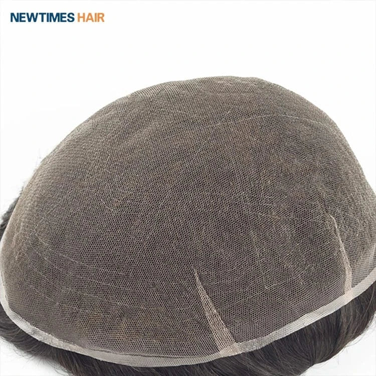 HS7M Newtimeshair Full French Lace Natural Hairline mens hair toupee curly hair systems for men