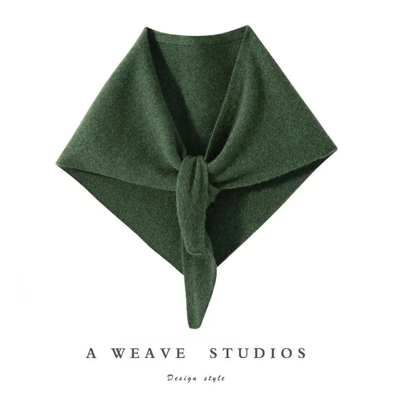 Huasha Green / One Size CHICUU Women 100% Cashmere Scarf Spring Autumn Triangular Scarf Cashmere Knitwear Luxury Grace Simple Style Scarf Pure Color