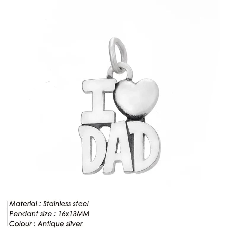 HZNP007 EManco DIY Pendant Charms for Handmade Jewelry Bracelet Making Charms Silver Family Love Gift Mom Necklace Jewelry Custom Chain