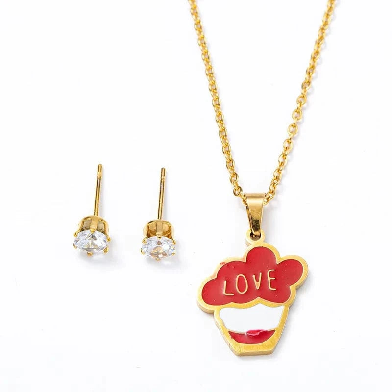 Ice Cream INS New Trendy 18k gold plated Stainless Steel Jewelry Enamel Triangle Diamond Shaped Clavicle Necklace