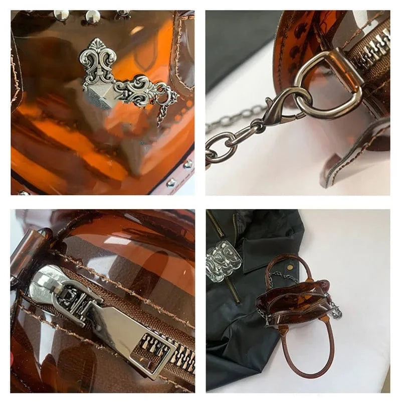 IDOIT New Arrivals Ladies Fashion Stylish Handbag Y2k Heart Girls Purse Trendy Chain Shoulder Crossbody Bag For Women