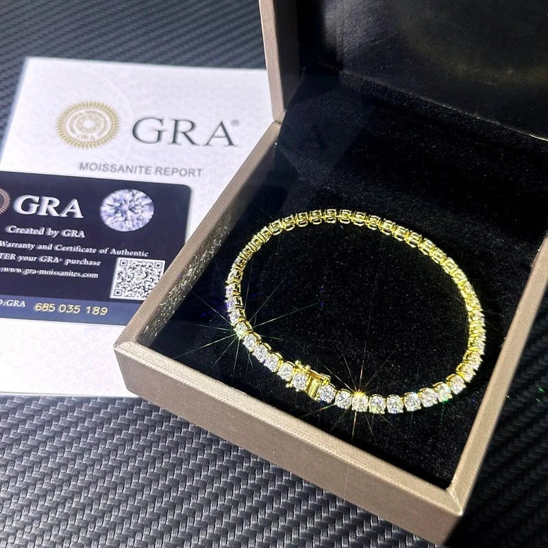 In Stock Hip Hop 925 Silver 2mm 3mm 4mm 5mm 6.5mm 8mm Moissanite Tennis Bracelet Pass Diamond Test Iced Out Moissanite Jewelry