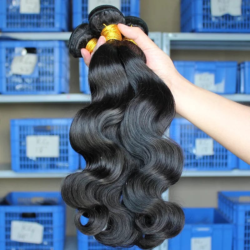 Inice Body wave Hair Bundle weaves and wigs peruvian hair Full Cuticle Aligned Raw Indian Human Hair Machine Double Weft