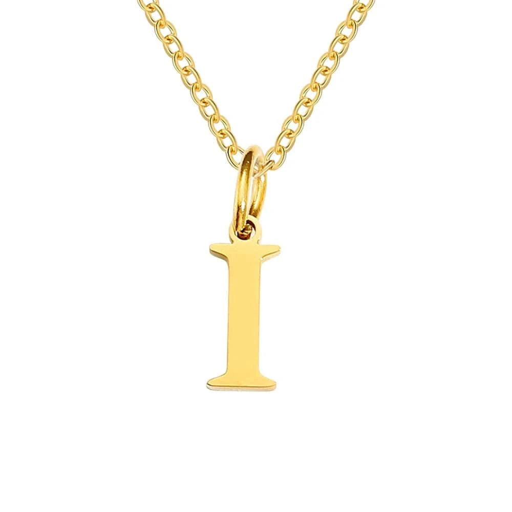 INS Stainless Steel 14K Gold PVD Plated Letter Alphabet Initial Personalized Name Necklace Titanium Steel Jewelry For Women