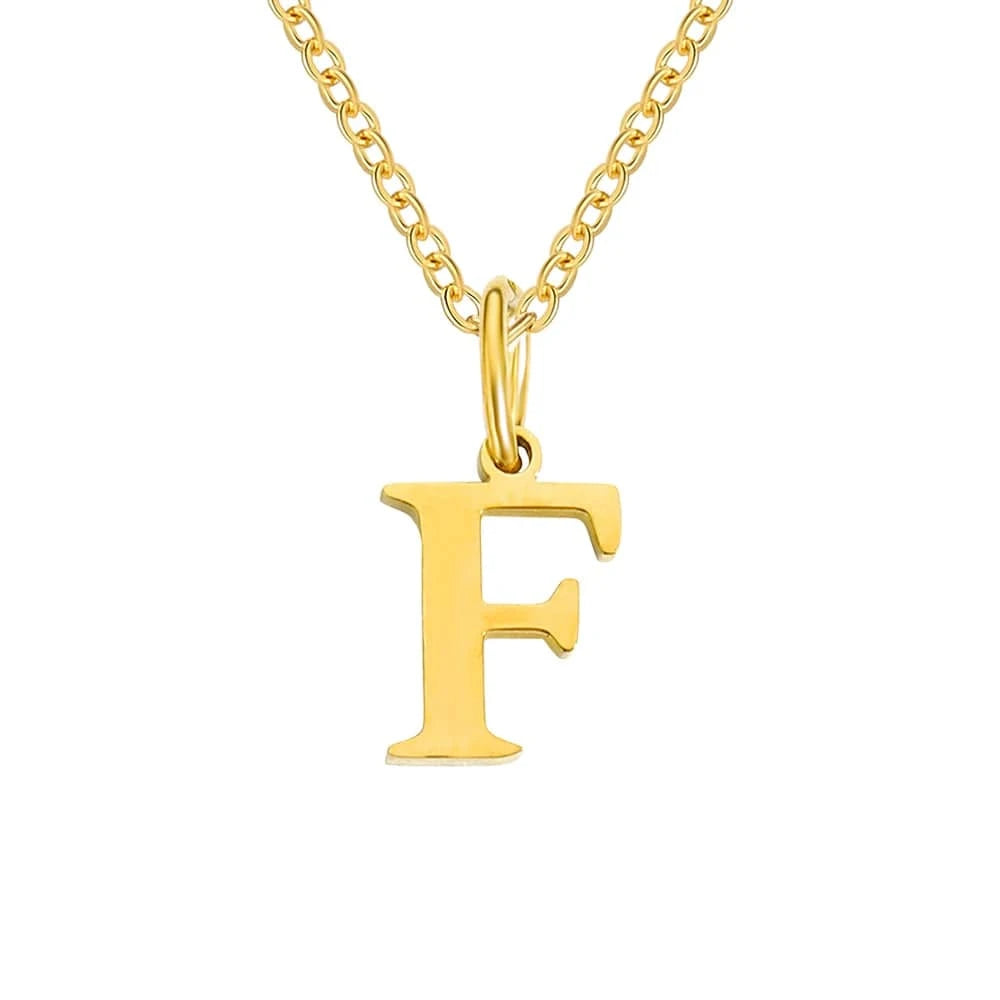 INS Stainless Steel 14K Gold PVD Plated Letter Alphabet Initial Personalized Name Necklace Titanium Steel Jewelry For Women