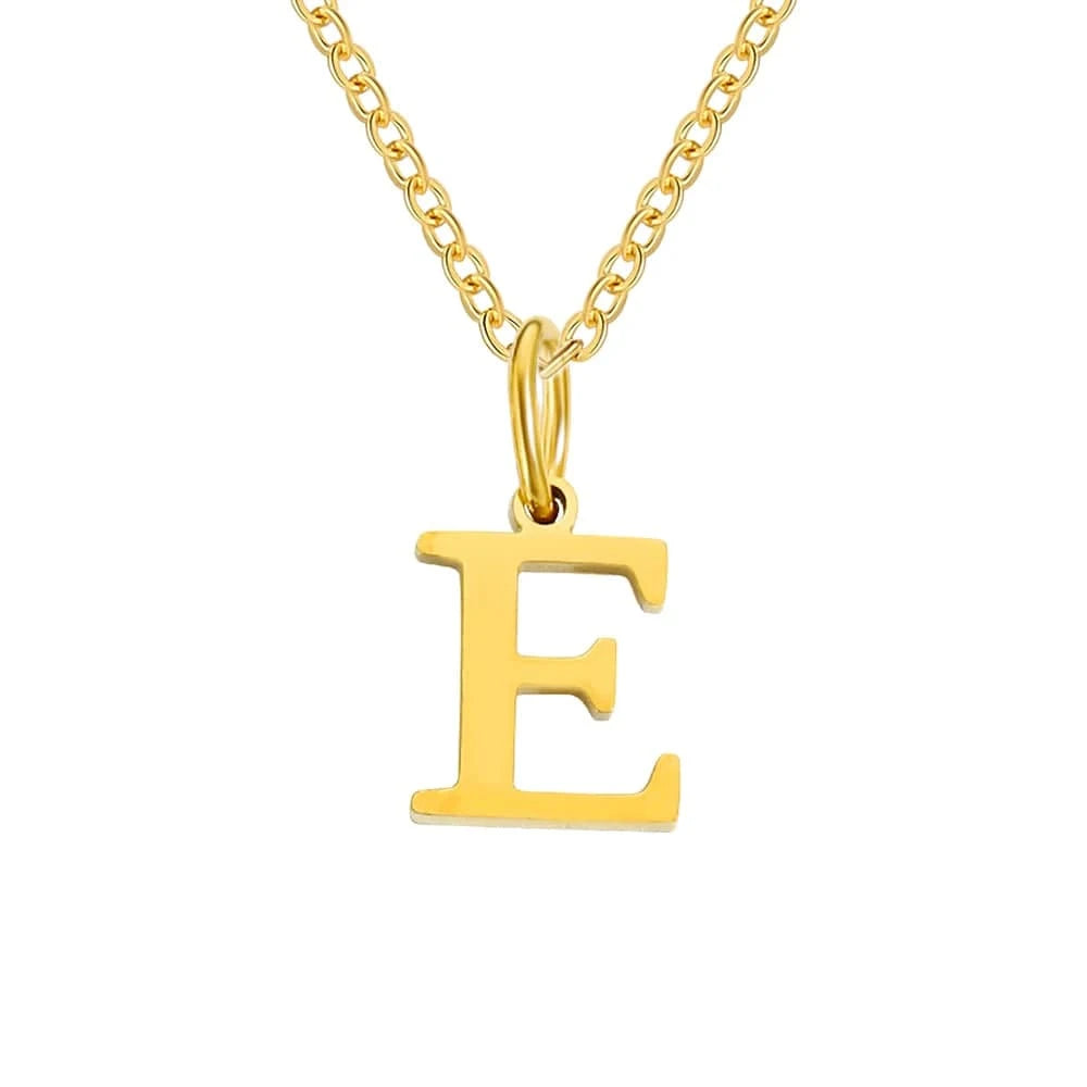 INS Stainless Steel 14K Gold PVD Plated Letter Alphabet Initial Personalized Name Necklace Titanium Steel Jewelry For Women