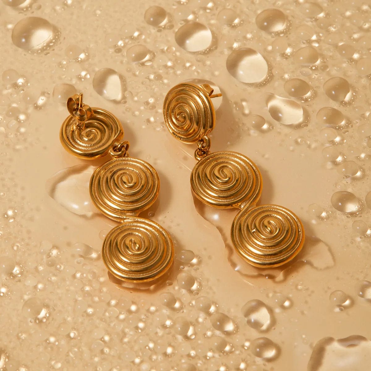 Ins Style / Gold New Style Dainty 18K Gold Plated Stainless Steel Jewelry Waterproof Simple Bamboo Hoop Earrings for Women