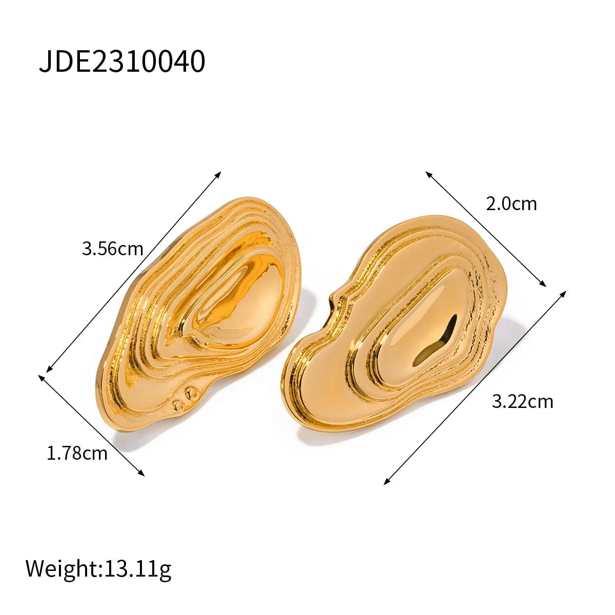 Ins Style / Gold New Style Dainty 18K Gold Plated Stainless Steel Jewelry Waterproof Simple Bamboo Hoop Earrings for Women