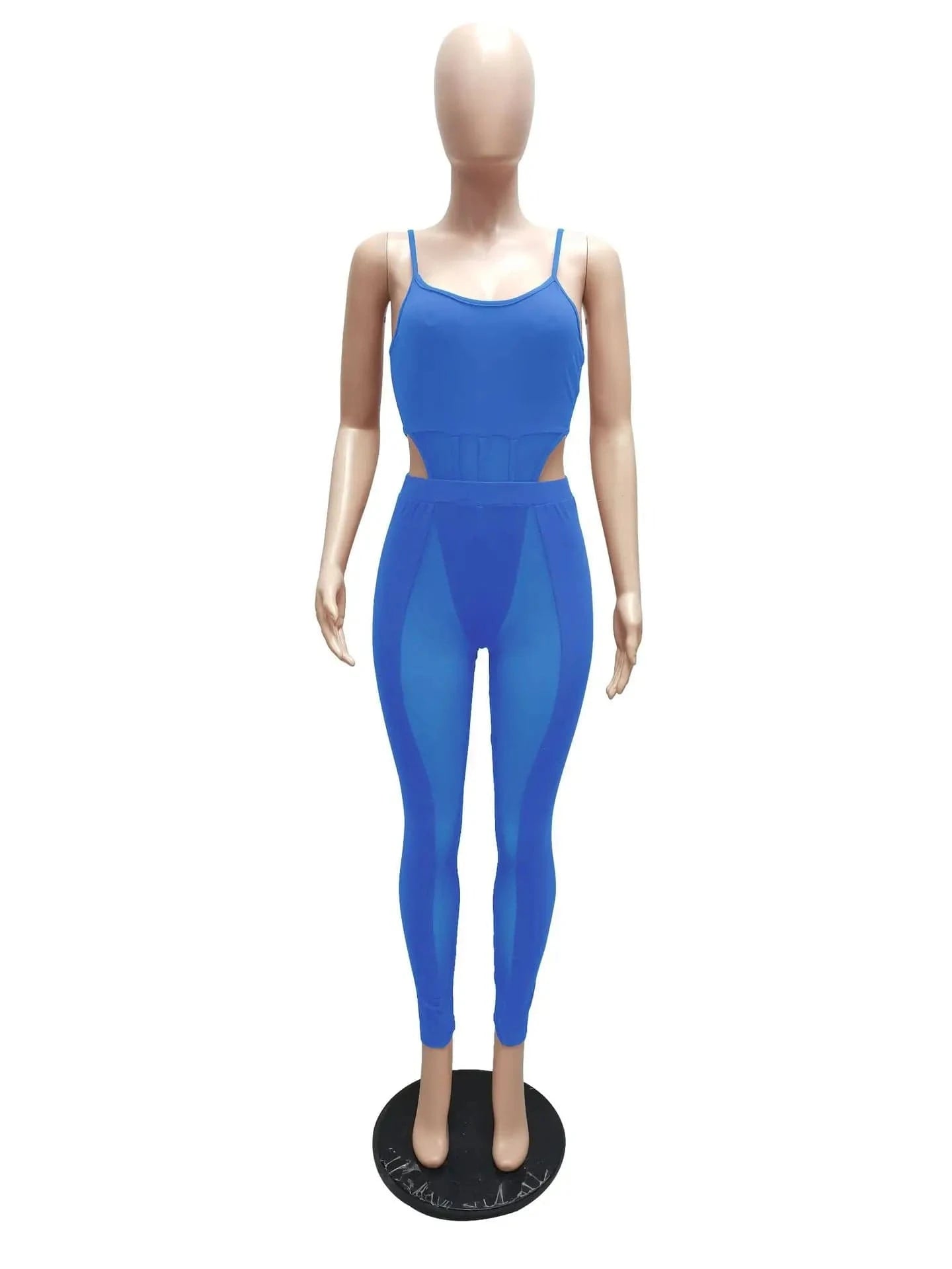 Ins Style Summer Women Sling Sexy Hollow Out Perspective 2 Piece Set Fashion Club Party Outfits Mesh Two Piece Pants Set