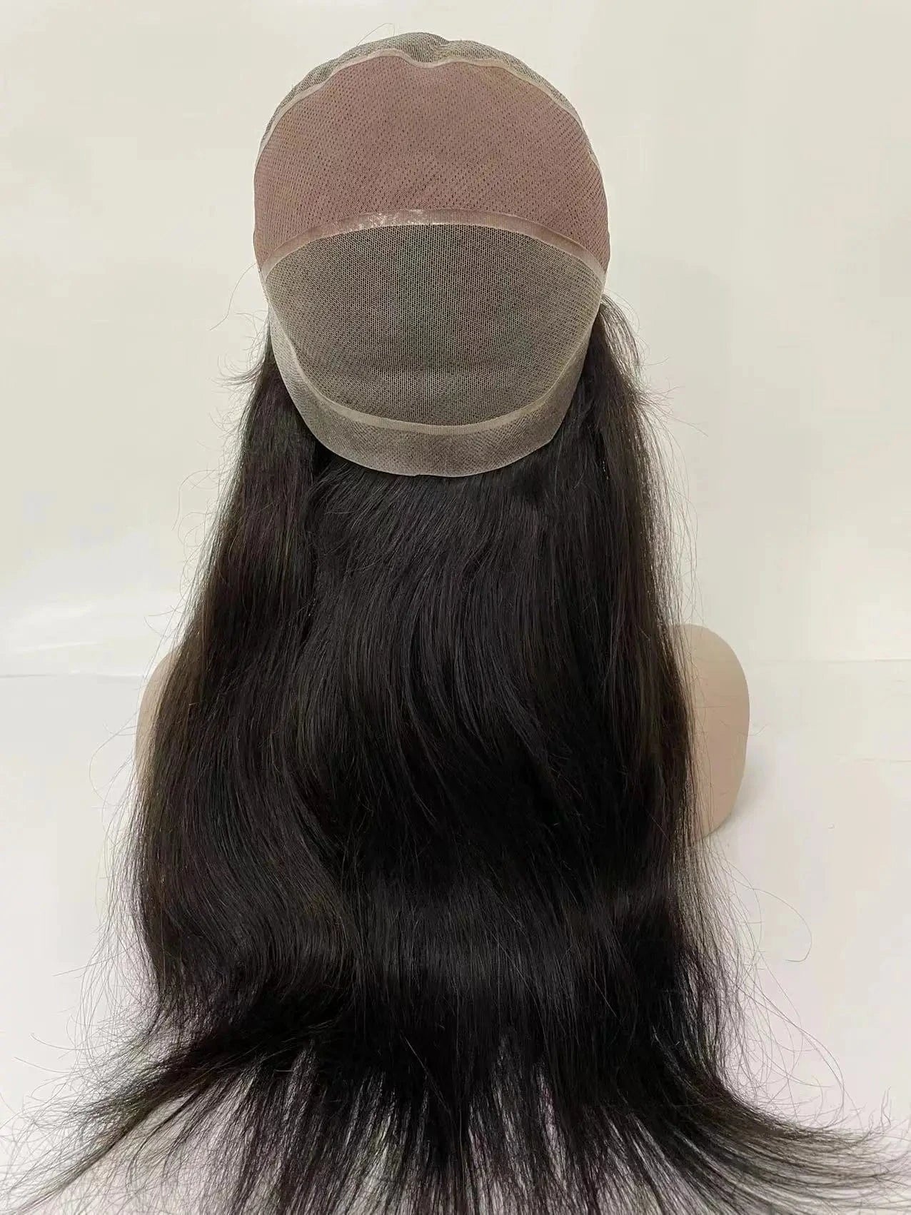 Invisible Natural Hairline Wig Lace and PU Toupee Long Hair Wig for Women 100% Brazilian Human Hair