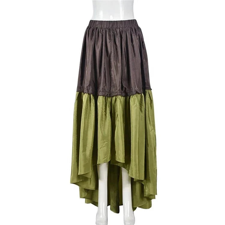 Irregular Midi Skirts Women Spring Y2k Chic 2024 Asymmetrical Spilt Skirt