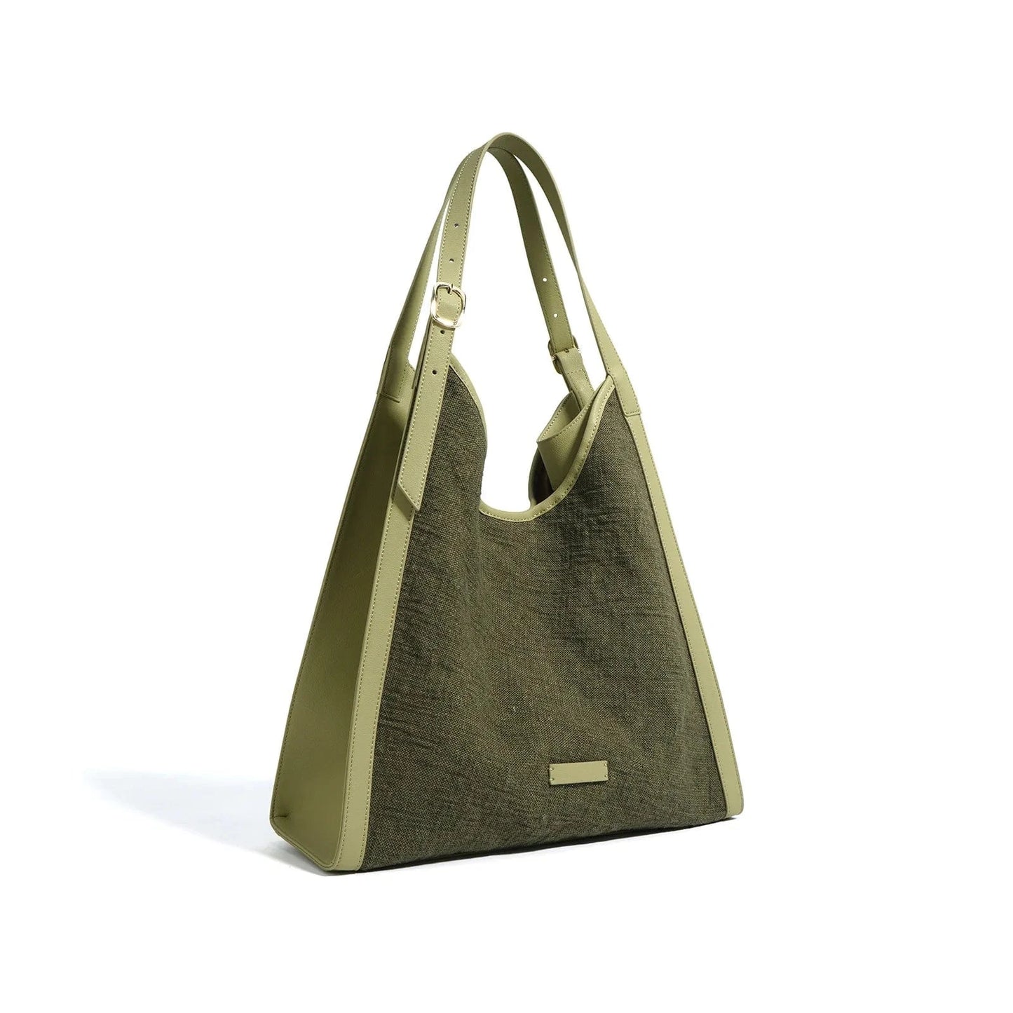 Island green 2025 New Luxury Large Capacity Genuine Leather Cotton Linen Tote Bag Designer Cowhide Leather Crossbody Handbags for Women