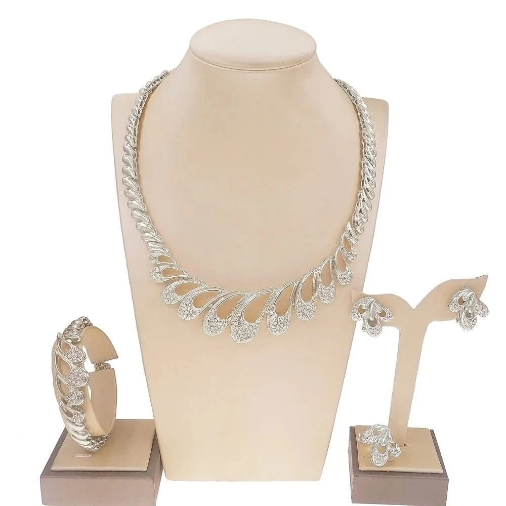 Italian Gold Plated Jewelry Set / Adjustable / HC10027 Zhuerrui Brand Designer Hot Selling Jewelry 18k Gold Wedding Jewelry Set Accessories Big Brazilian Gold Jewelry Sets HC10026