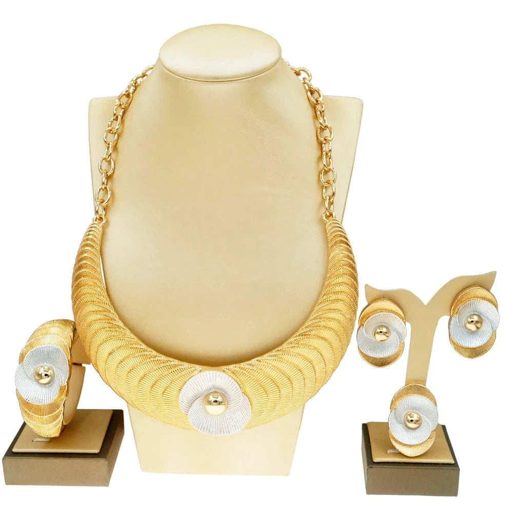 Italian Ladies Party Jewelry Set / Adjustable / H00516 Zhuerrui Italian Ladies Party Jewelry Set Premium Brazilian Necklace Earring Sets Dubai Bridal Wedding Jewelry Sets H00515