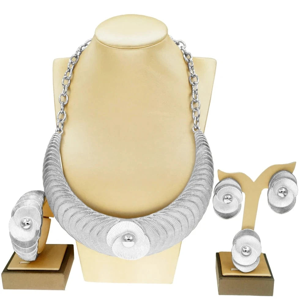 Italian Ladies Party Jewelry Set / Adjustable / H00518 Zhuerrui Italian Ladies Party Jewelry Set Premium Brazilian Necklace Earring Sets Dubai Bridal Wedding Jewelry Sets H00515