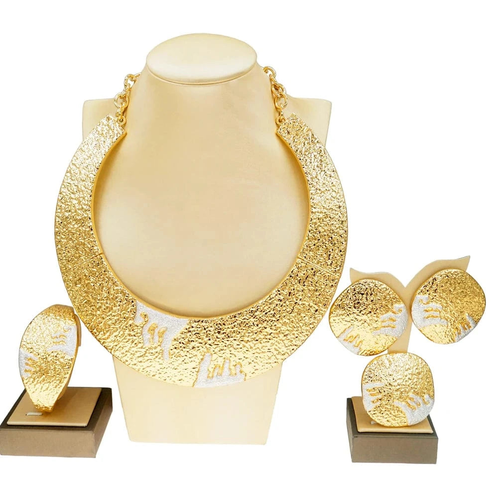 Italian Ladies Party Jewelry Set / Adjustable / H00527 Zhuerrui Premium Brazilian Necklace Earring Sets Italian Ladies Party Jewelry Set Dubai Bridal Wedding Jewelry Sets H00527