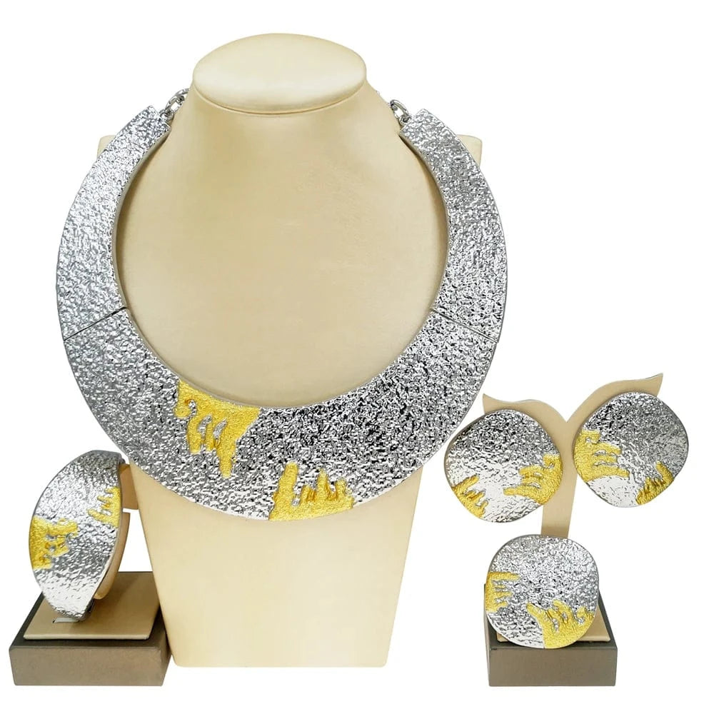 Italian Ladies Party Jewelry Set / Adjustable / H00528 Zhuerrui Premium Brazilian Necklace Earring Sets Italian Ladies Party Jewelry Set Dubai Bridal Wedding Jewelry Sets H00527