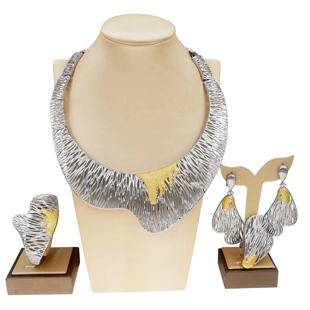 Italian Ladies Party Jewelry Set / Adjustable / H00571 Zhuerrui Italian Ladies Party Jewelry Set Premium Brazilian Necklace Earring Sets Dubai Bridal Wedding Jewelry Sets H00570