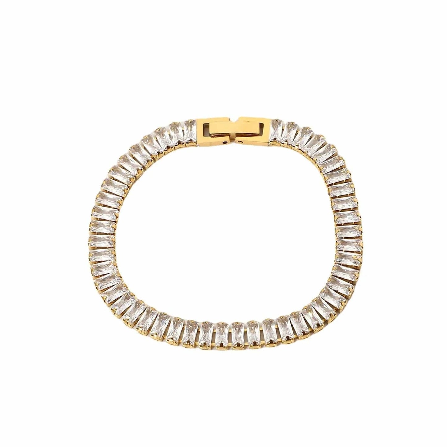 IVIAPRO Jewelry New Arrival Luxury Non Tarnish & Waterproof Shiny Baguette Stainless Steel 18K Gold Plated Statement Necklace