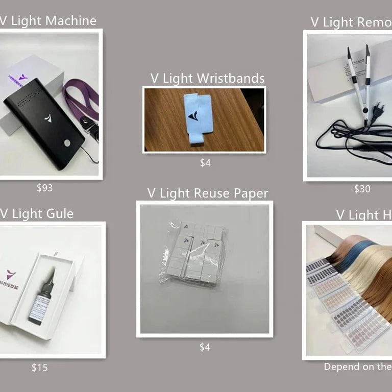 Ivory V light hair extension tools reuse hair again in salon hair extension machine use