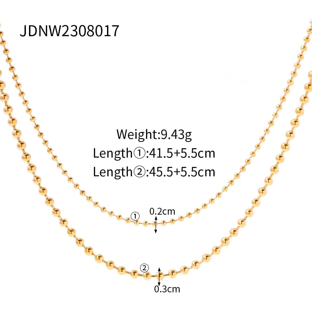 J&D Jewelry Stainless Steel Figaro Double Layer Necklace Snake Paperclip Chain Stacking Layer Chain Necklace
