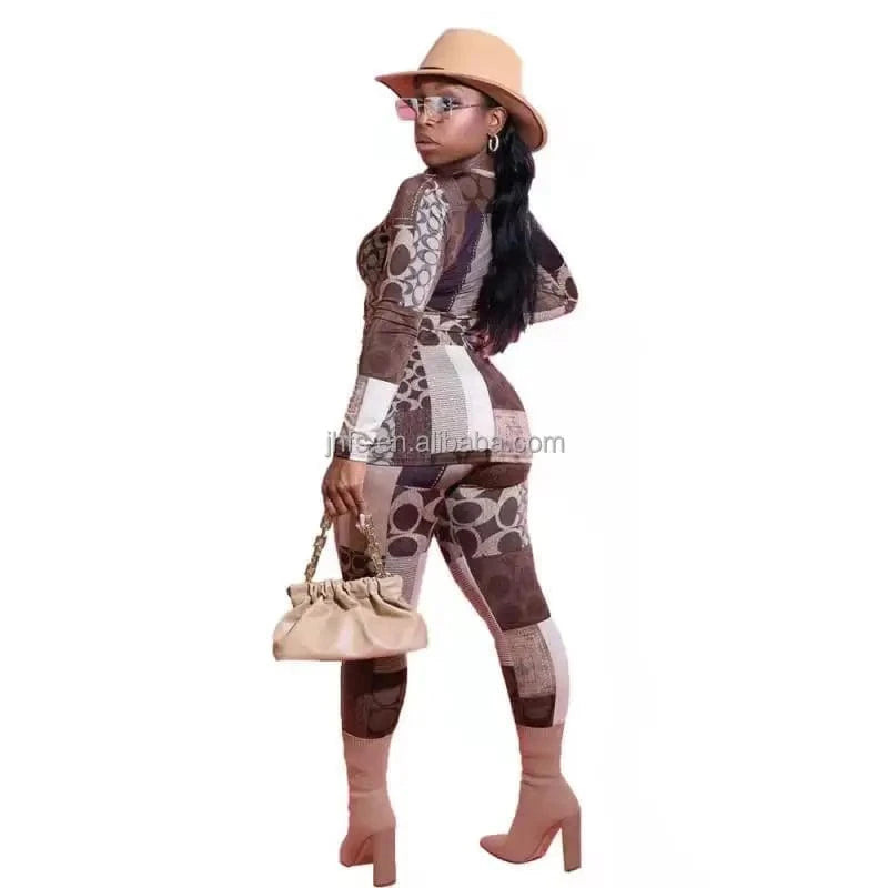 J&H 2024 Spring Long Sleeve T Shirt Matching Pants Lounge Wear Women Outfits
