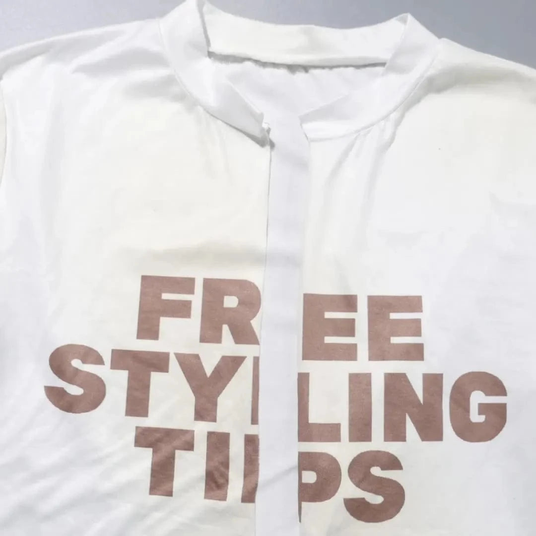 J&H 2024 Spring New Chic Y2K Crop Top Print Open Navel Slim Fit Fashion Half Cut Out Cardigan T-Shirt