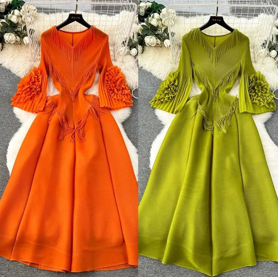 J&H Summer 2024 A Line Party Dress For Women Elegant One Shoulder Pleated Robes African Female Birthday Plus Size Dress