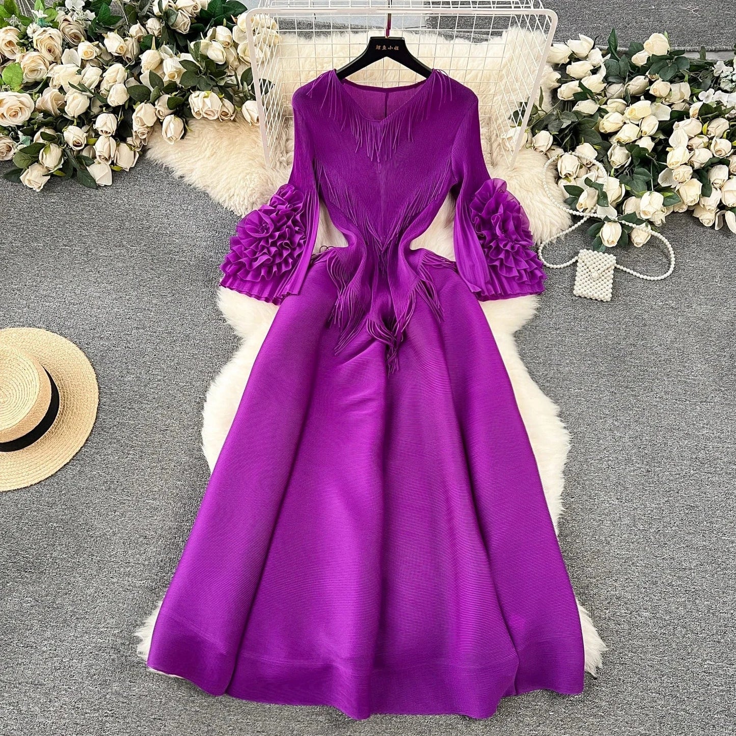J&H Summer 2024 A Line Party Dress For Women Elegant One Shoulder Pleated Robes African Female Birthday Plus Size Dress