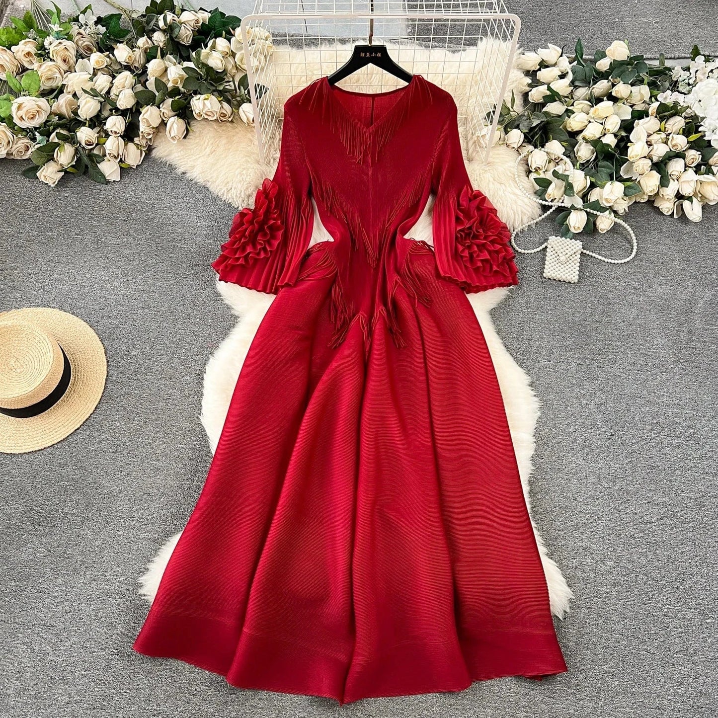 J&H Summer 2024 A Line Party Dress For Women Elegant One Shoulder Pleated Robes African Female Birthday Plus Size Dress