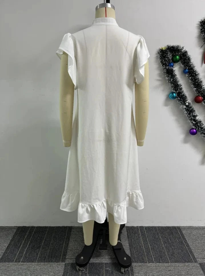J&H Trendy Summer Clothing 2024 Sleeveless Breasted Midi Dress Solid T-Shirt Casual Dress