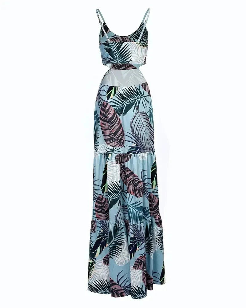 J&H Womans Clothing 2024 fashion summer printing sleeveless tube top elegant maxi dress summer casual Floral Boho Dressid length