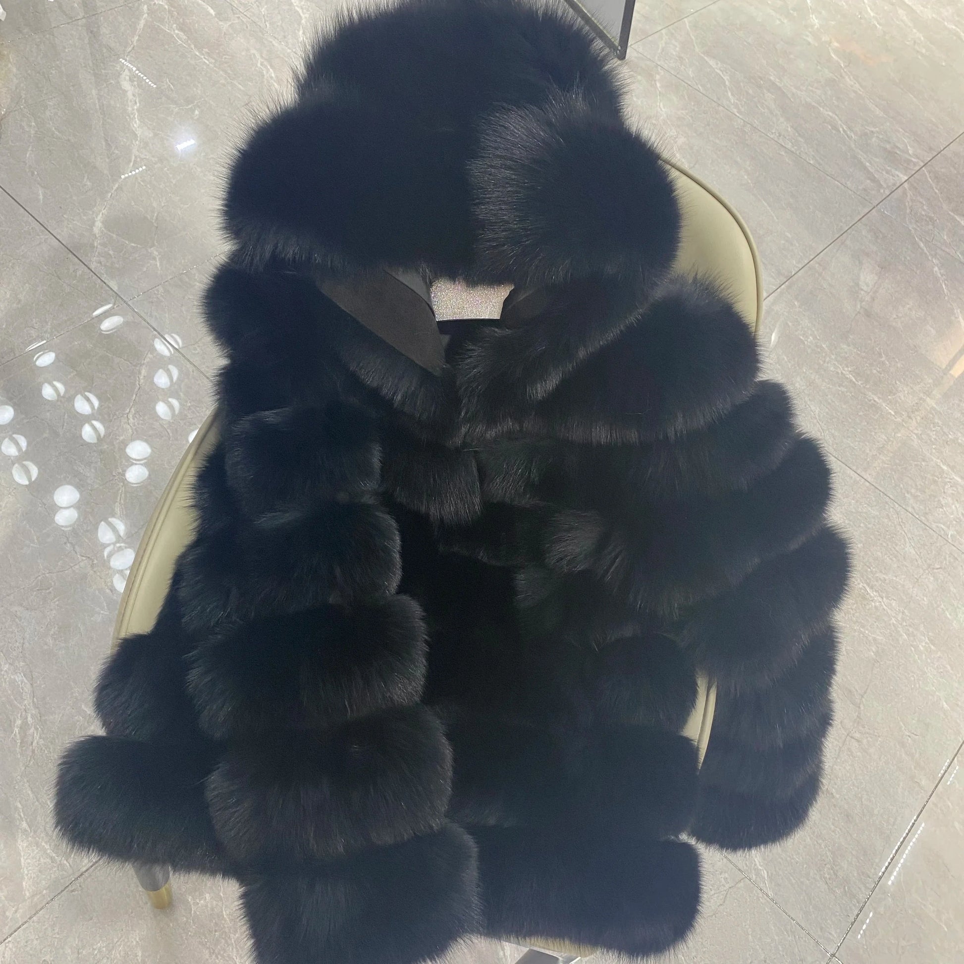 Janefur new arriving cost-effective hot selling medium length hooded women fox fur coat