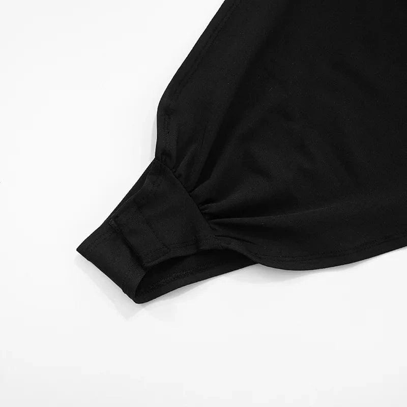 Joskaa 2025 Women's Black Two Piece Set Sexy Crew Neck Sleeveless Side Cutout Bodysuits and Bodycon Shorts Suits Y2K Streetwear