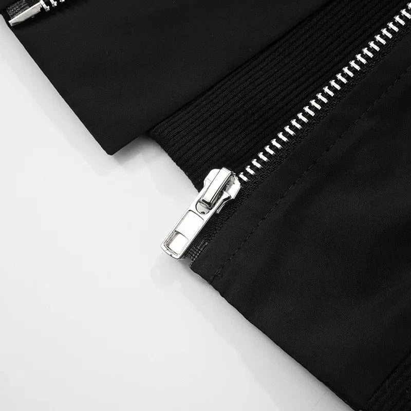 Joskaa Casual Black Cardigan Tops Women Hipster O-Neck Sleeveless Zipper Vests Jackets 2025 Summer Outerwear Y2K Streetwear