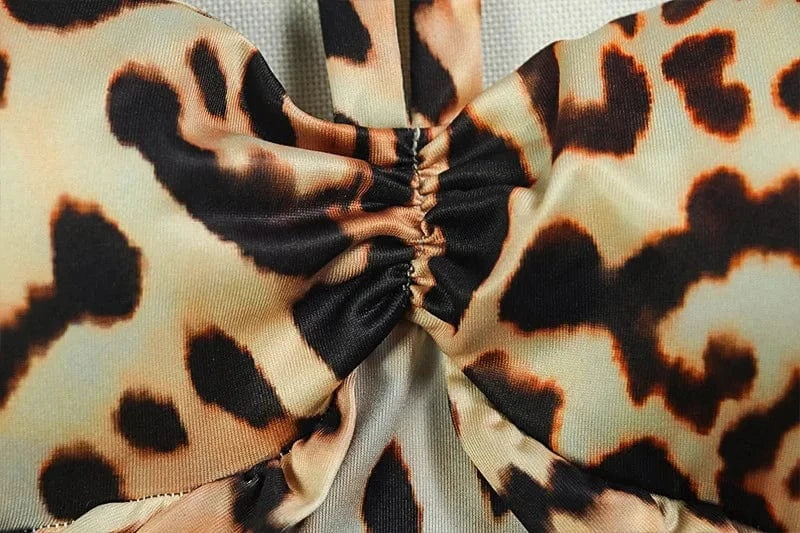 Joskaa Leopard Print Jumpsuits Women Hipster Sexy Spaghetti Strap Sleeveless Body-Shaping Rompers 2025 Party Clubwear Streetwear