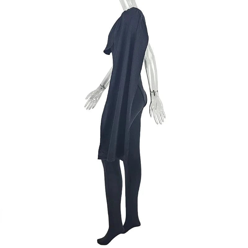Joskaa Women's 2025 Fall Elegant Ruched Slash Neck Bodycon Jumpsuit Sexy Party Club One Piece Romper Fashion Overalls Streetwear