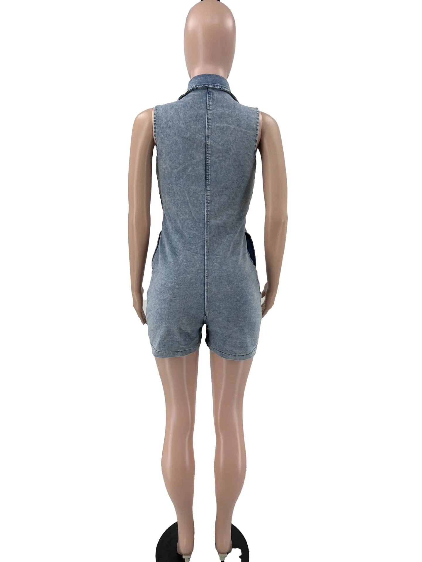 JR3762 New Products 2024 Casual Plus Size Sleeveless Denim Shorts Jumpsuit Rompers Women Jumpsuit
